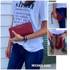 Brick red Michael Kors wallet.